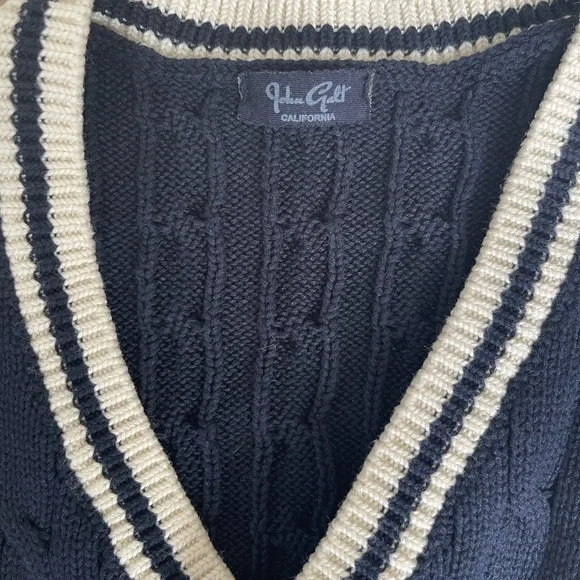 John Galt Brandy Melville Navy blue cable knit sweater vest - Picture 7 of 7